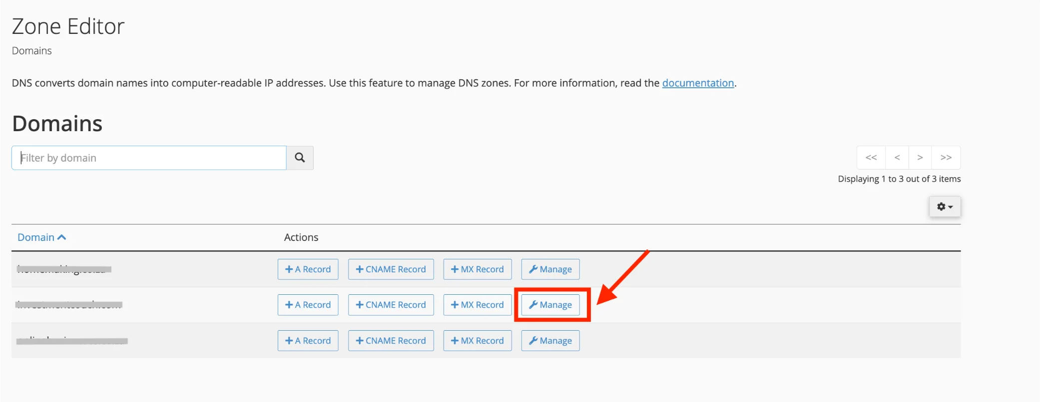 how to check cname - Manage Domains Cpanel