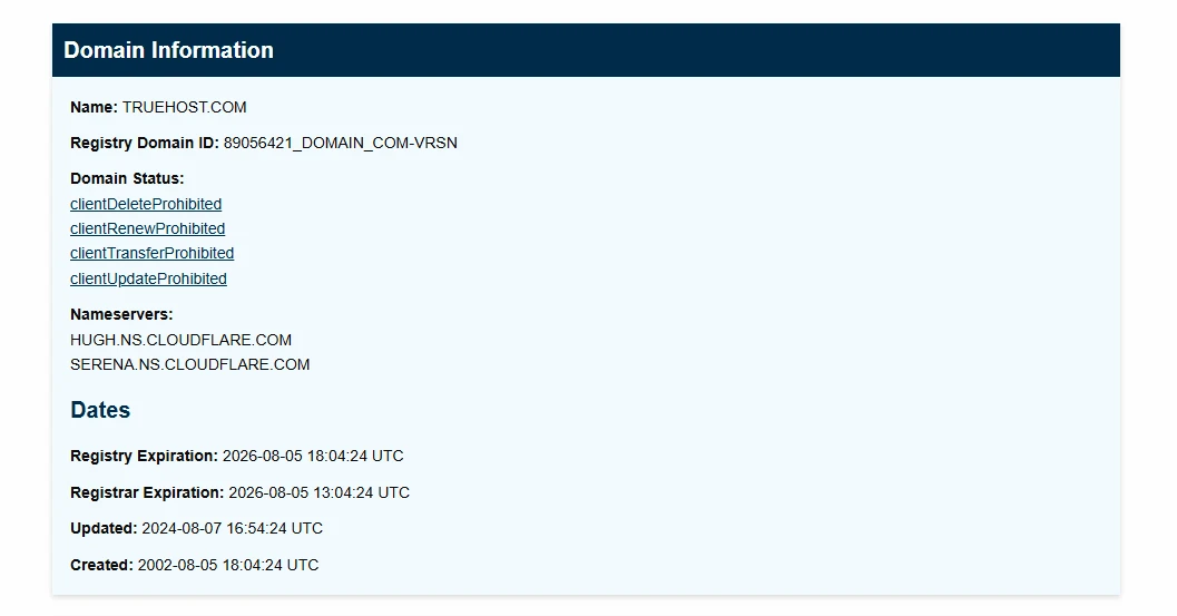 ICANN lookup domain information