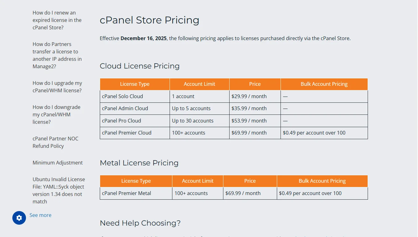 Is cPanel free - cPanel pricing