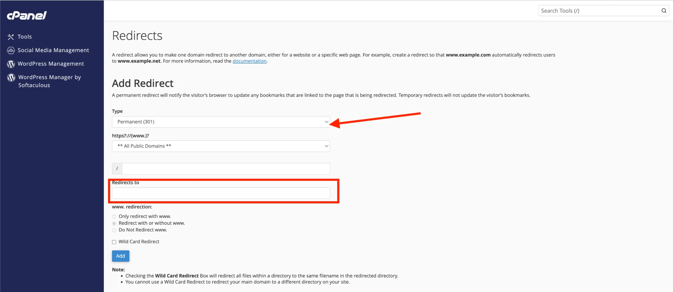 domain forwarding type