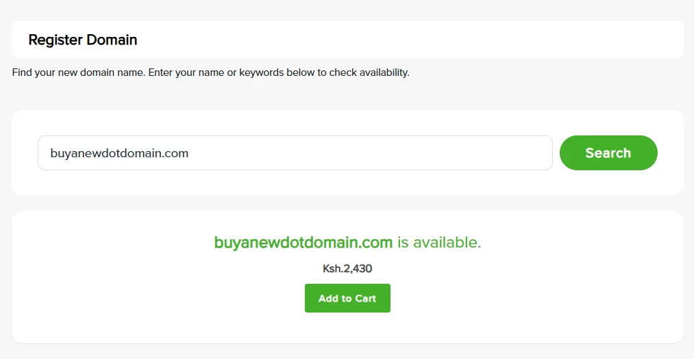 Safaricom domain registration