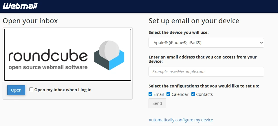 Webmail Interface