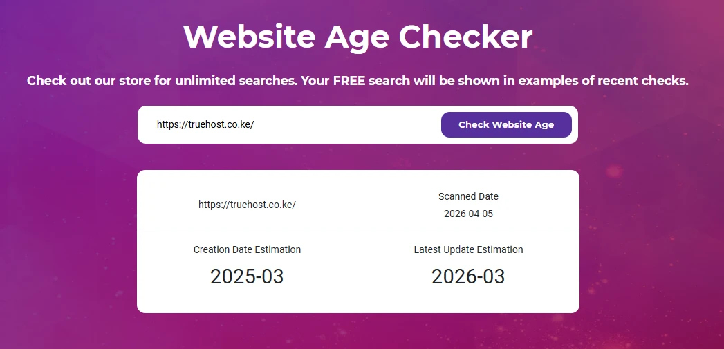 Domain name age checkers