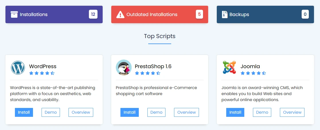 What is cPanel used for in installations