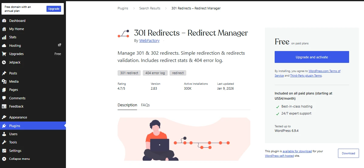 WordPress redirect plugin