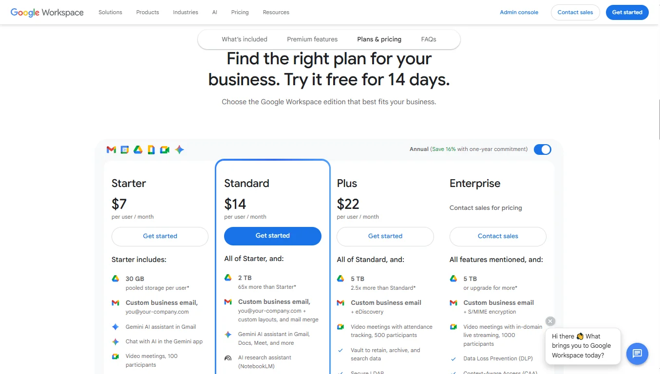 Zoho email alternatives - Google workspace