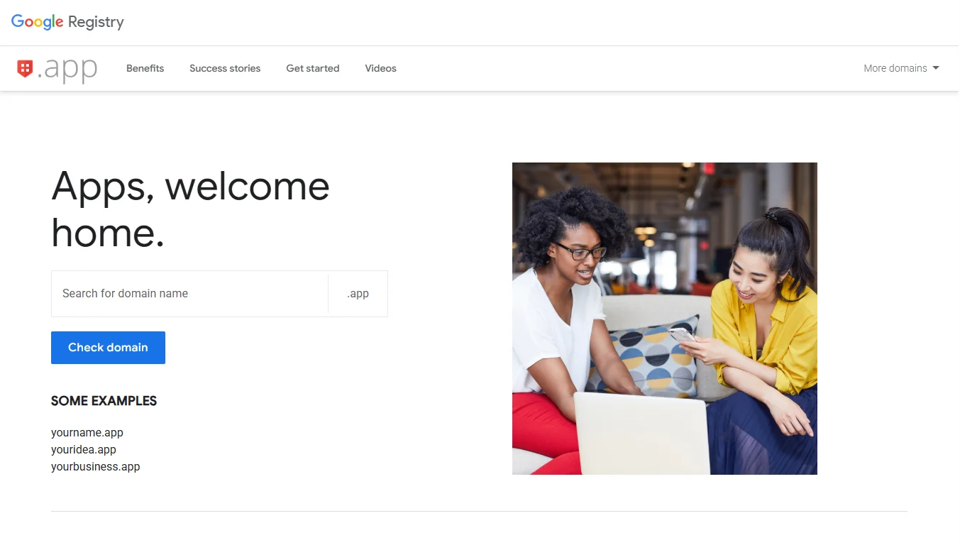 app domain - Google registry