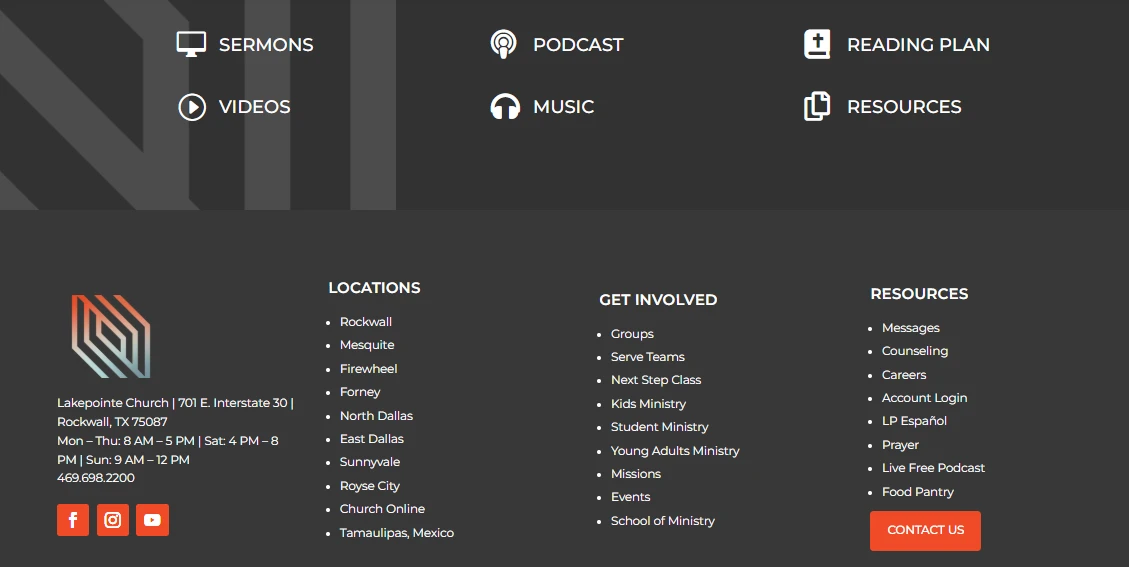 church domain website content