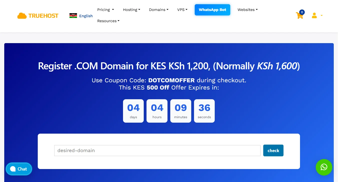 com domain - Truehost