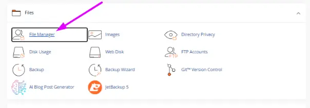 a screenshot of file manager section