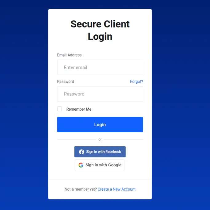 a screenshot of truehost login section