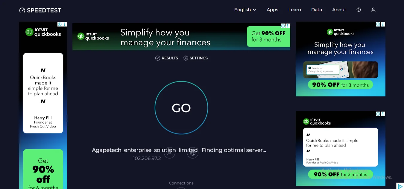 net domain - speedtest