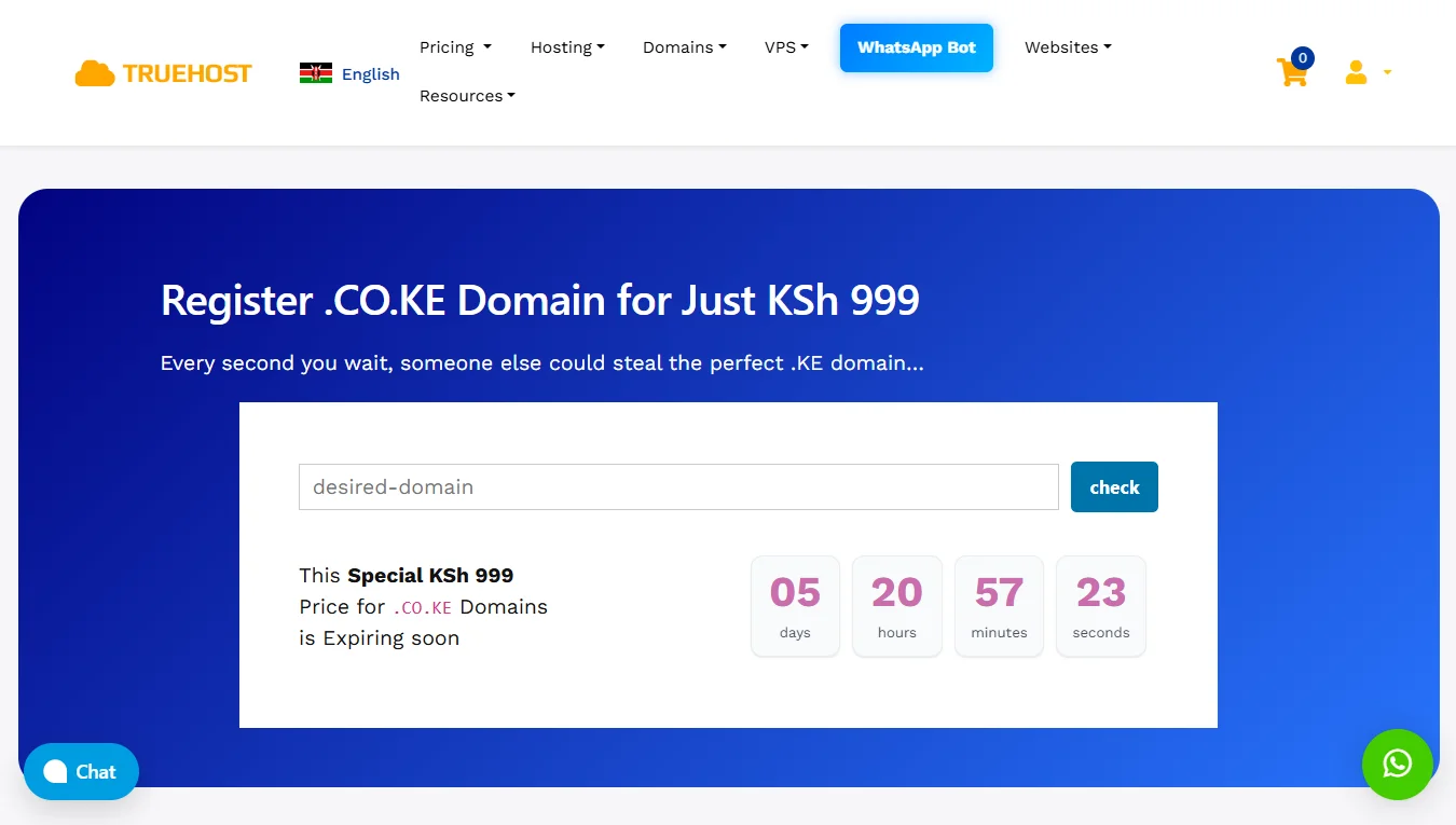 new startups dont use .com domain - .co.ke domain