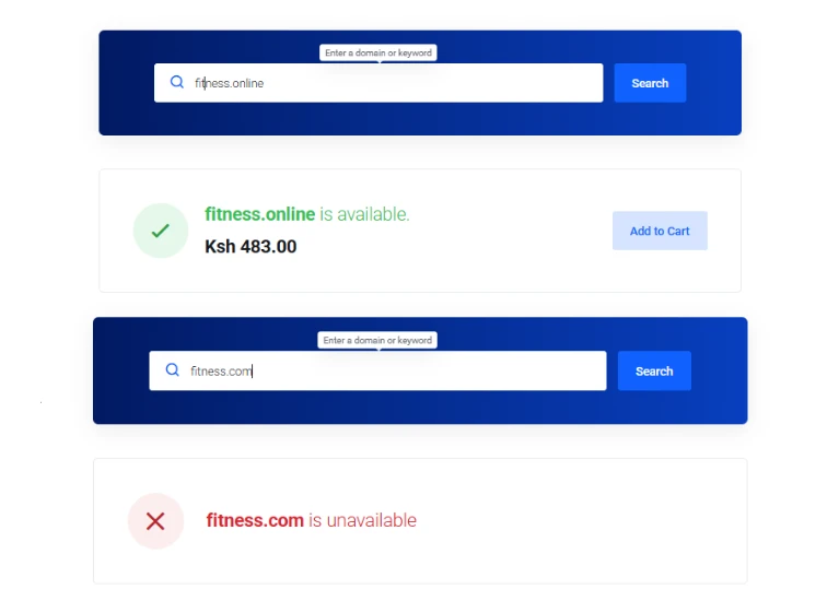 online domain vs .com domain