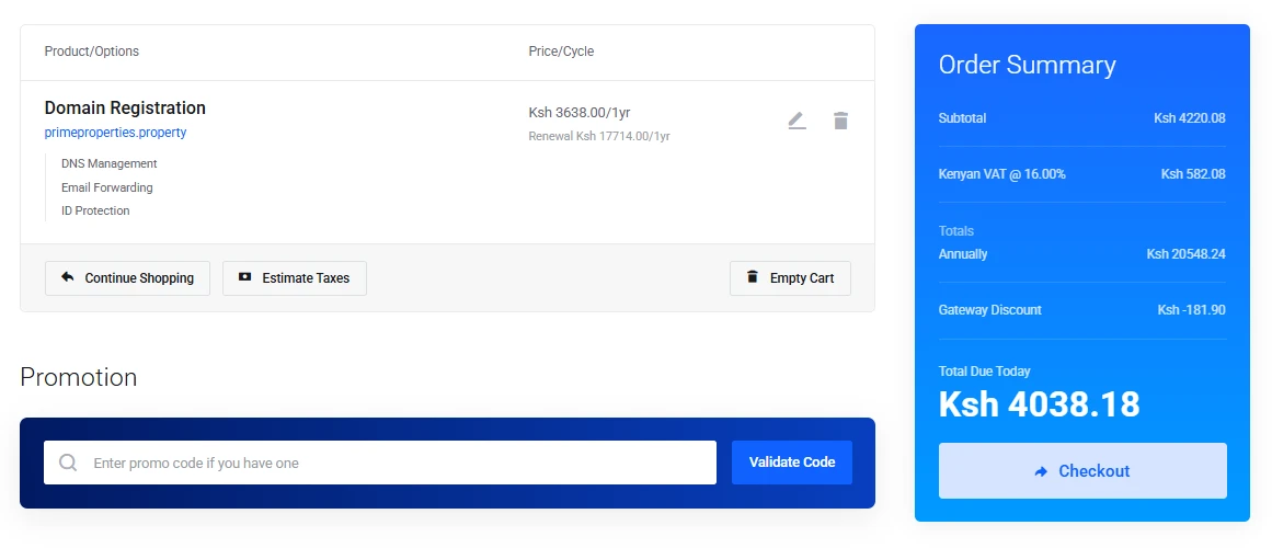Domain registration on Truehost