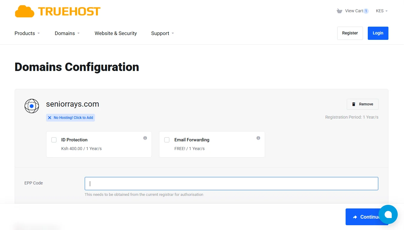 transfer domain kenya web experts - addons