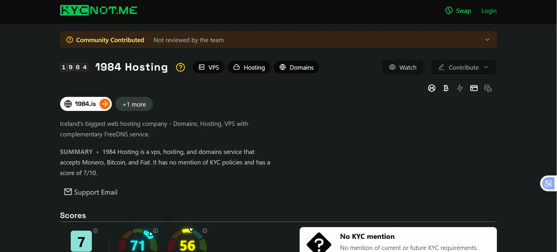 a screenshot of 1984 Hosting