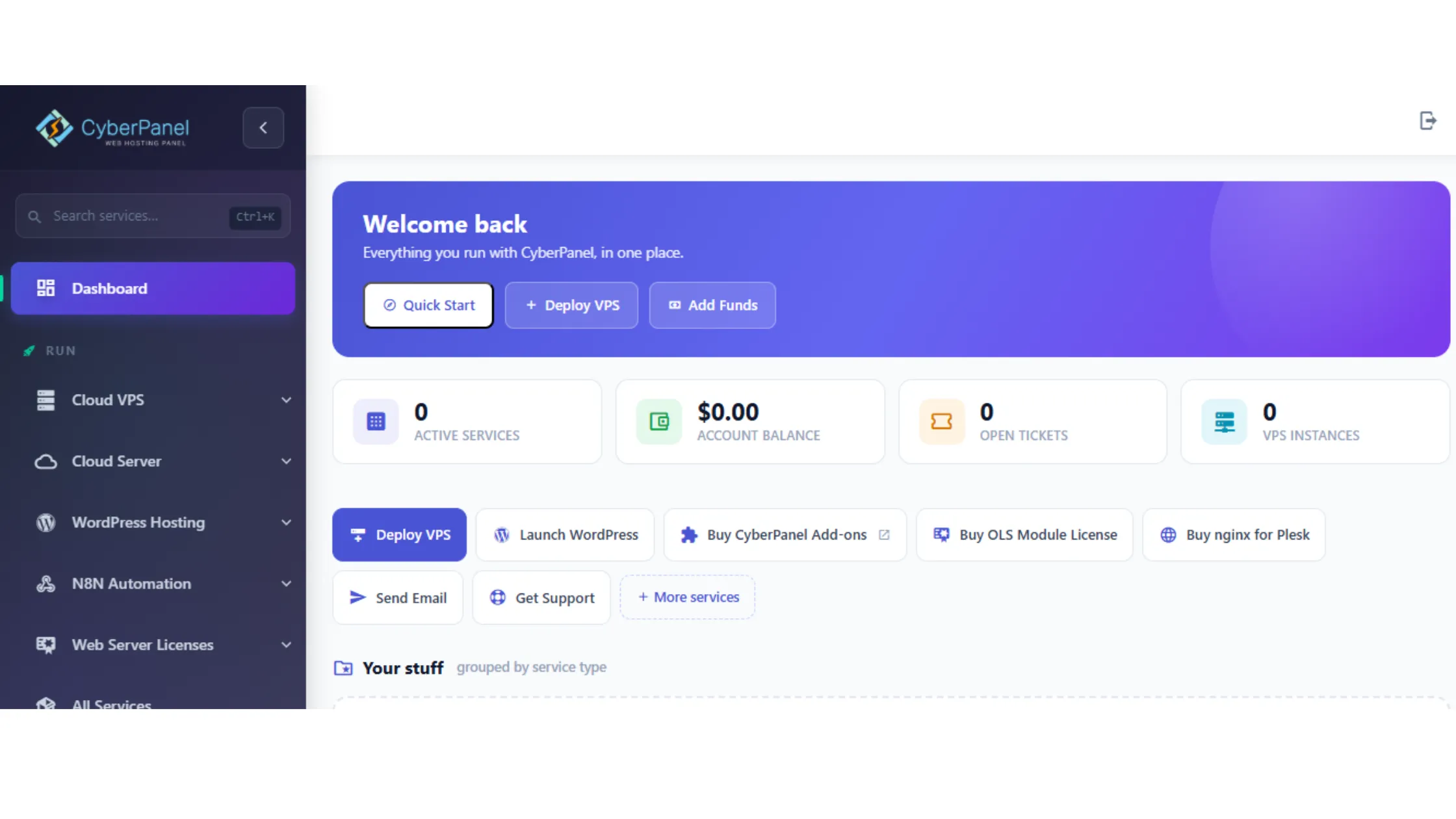 CyberPanel Dashboard
