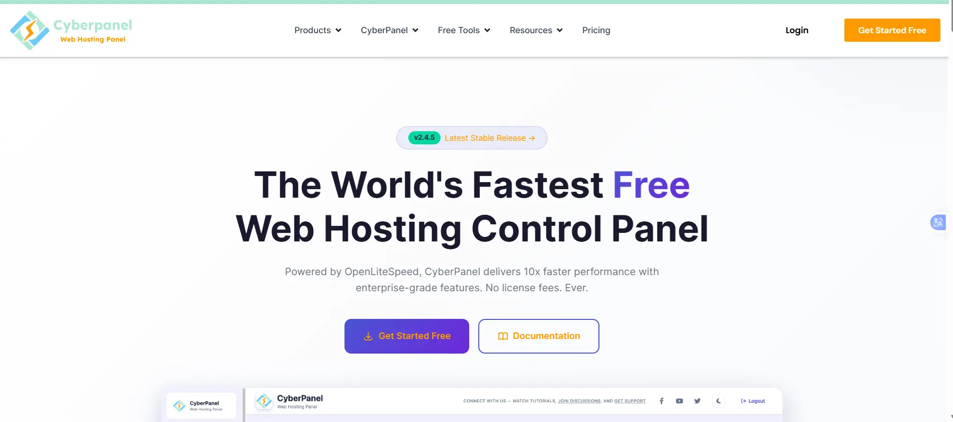 a screenshot of CyberPanel