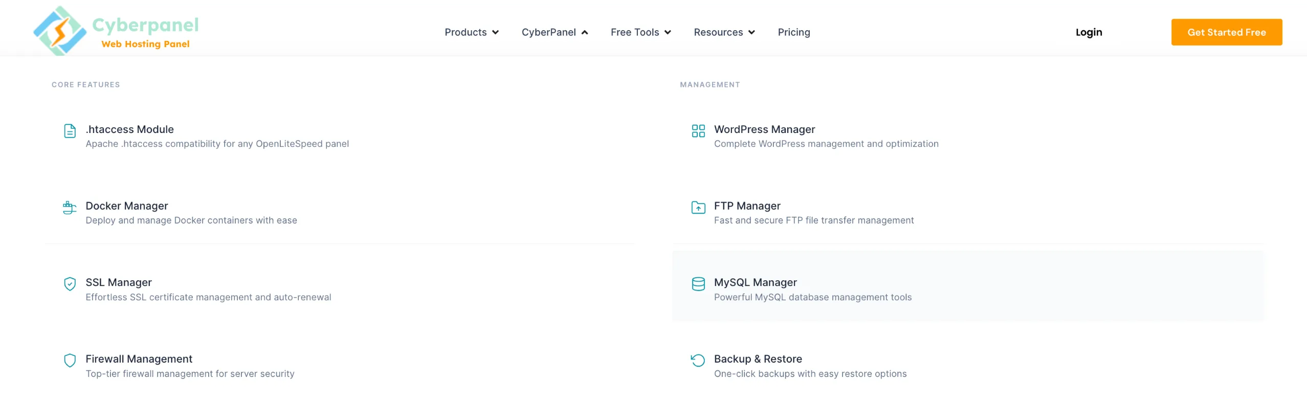 cyberpanel vs hestiacp

