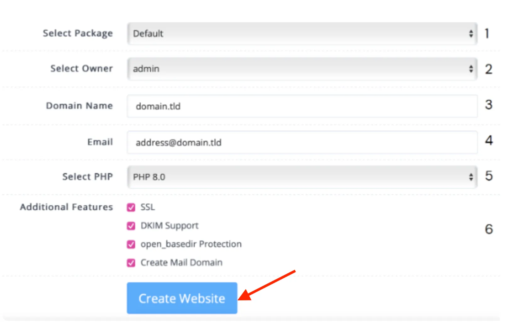 websites creation details