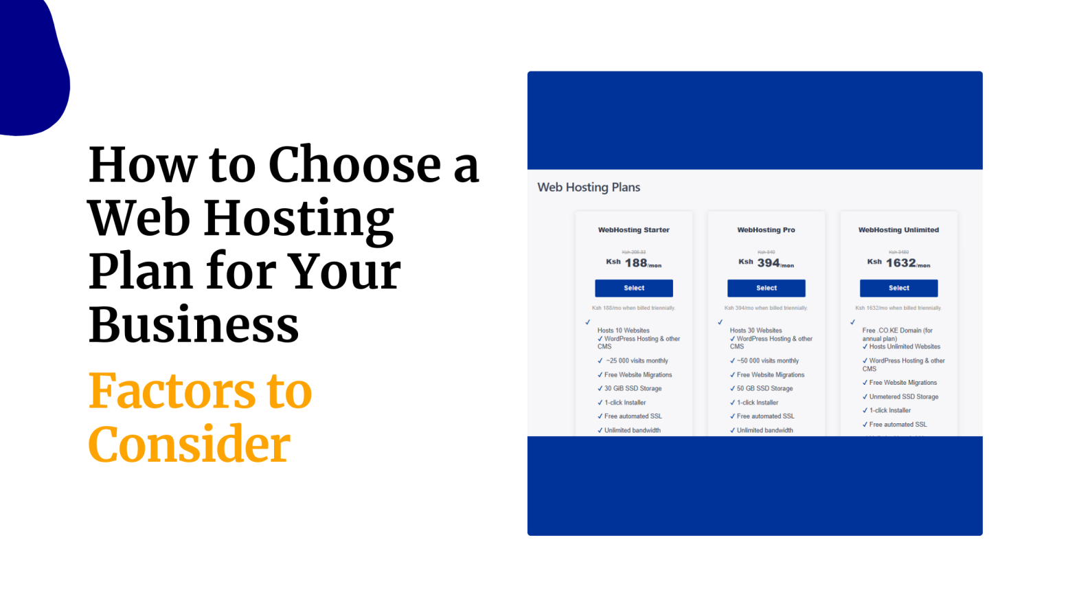 How to Choose a Web Hosting Plan for Your Business Factors to Consider