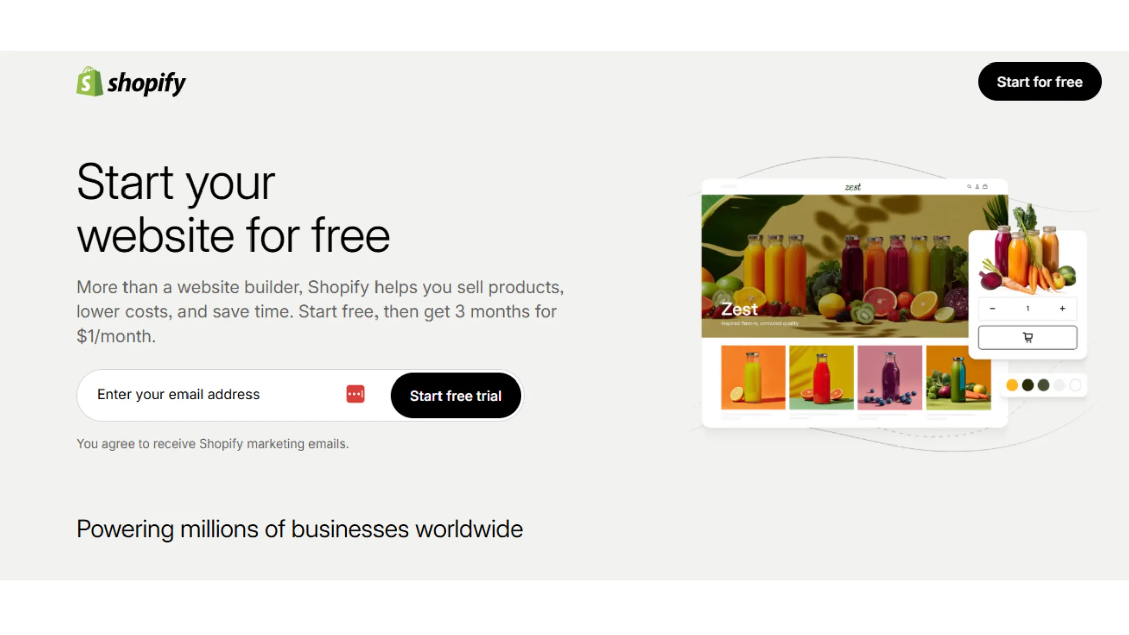 Shopify No Code Website Builder