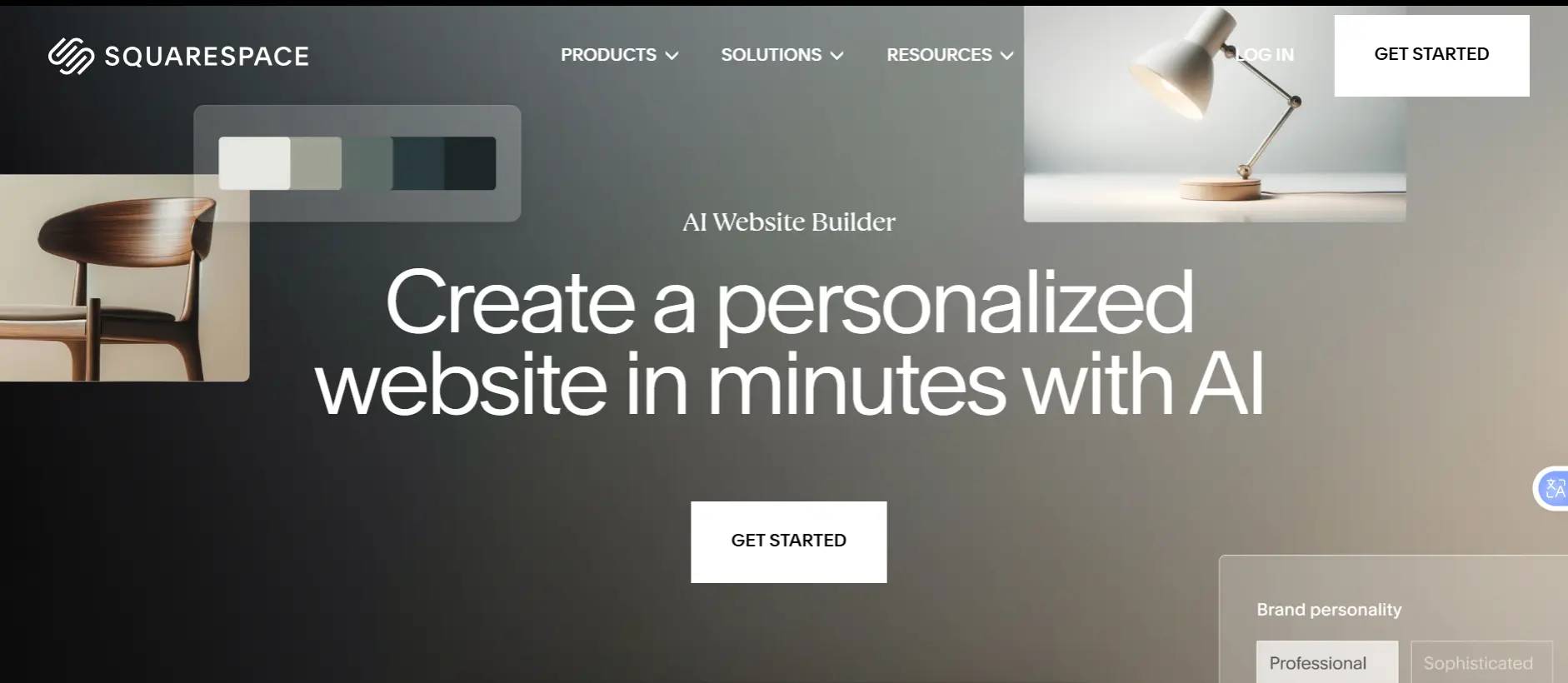 a screenshot of SquareSpace