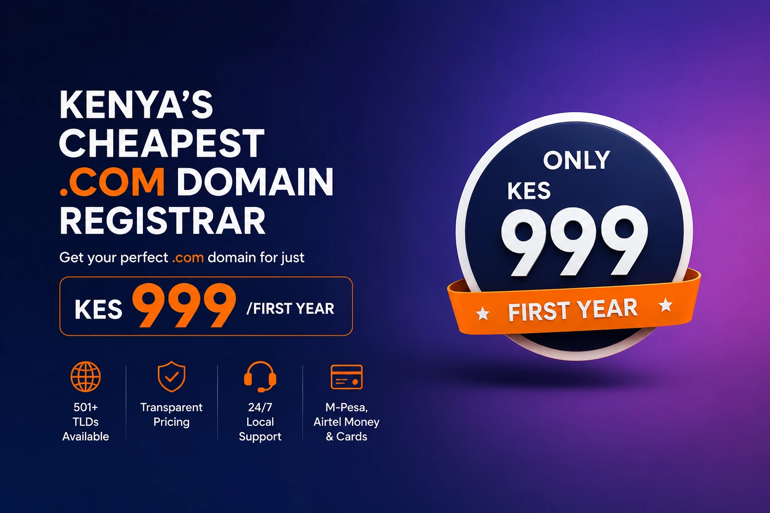 Truehost Is Now Officially the Cheapest .COM Domain Registrar in Kenya