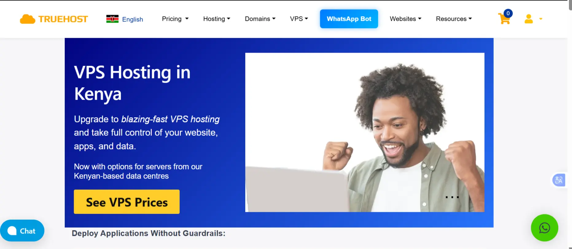 a screenshot of Truehost VPS