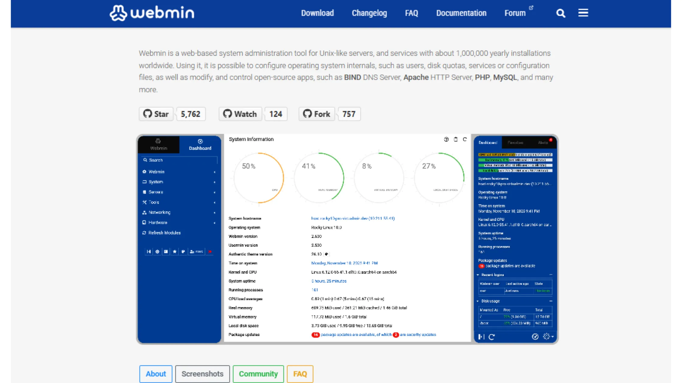 Webmin Control Panel