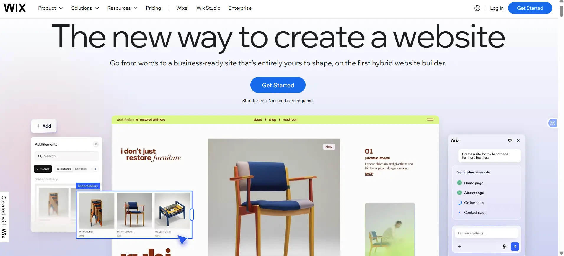 A screenshot of Wix
