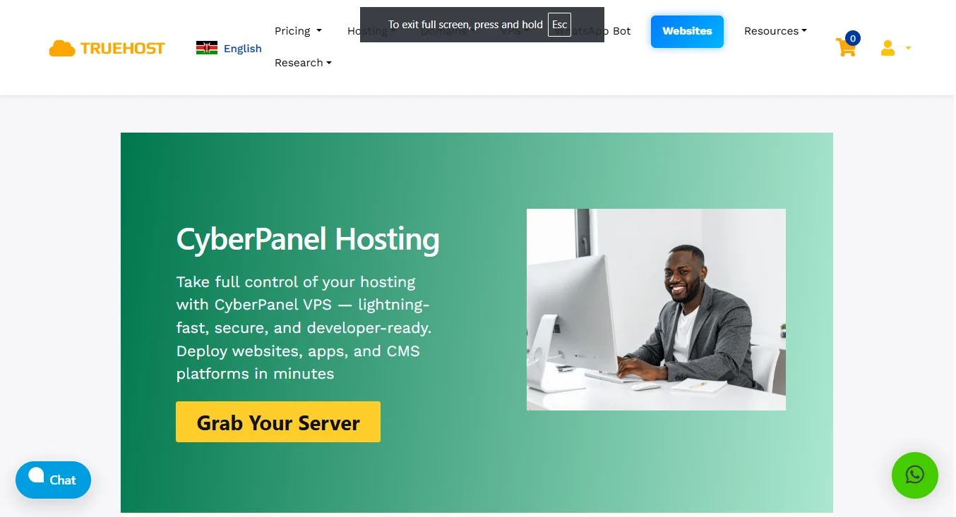 best cpanel alternatives for vps - Truehost cyberpanel
