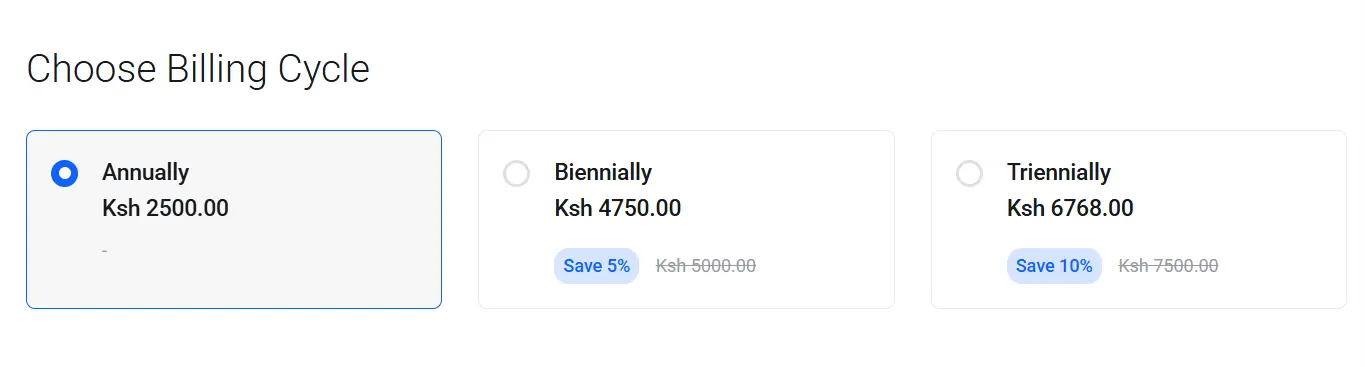 a screenshot of billing cycle
