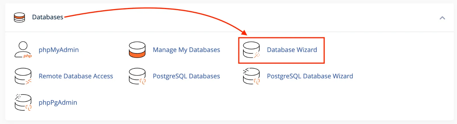 Database Wizard on cPanel
