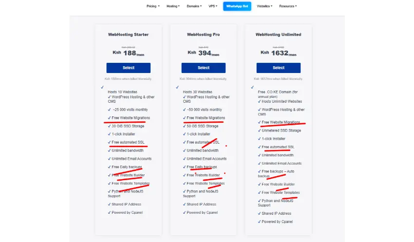 a screenshot of free essentials offered