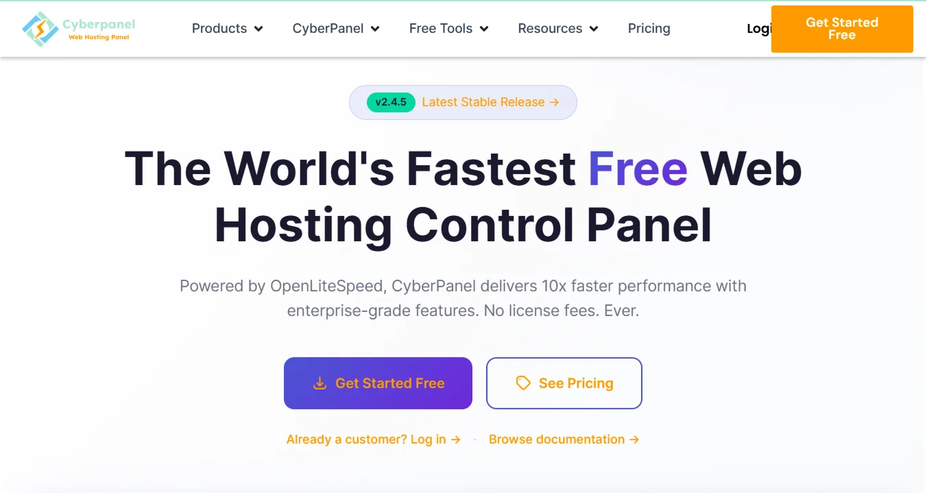 free hosting control panels compared - cyberpanel