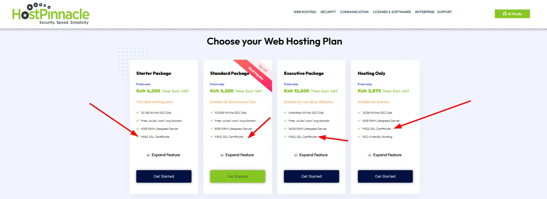 a screenshot of HostPinnacle