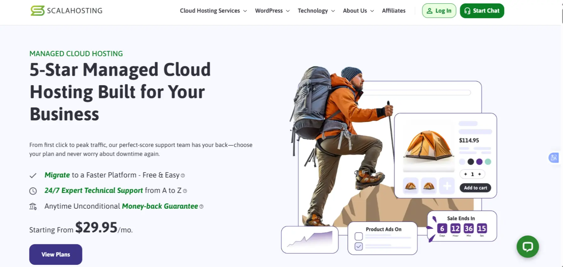 a screenshot of Scalahosting