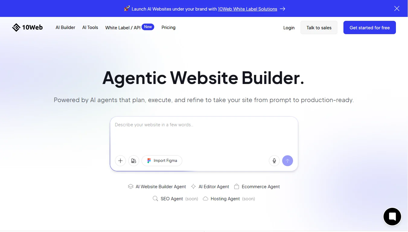 top hosting with AI website builders - 10web
