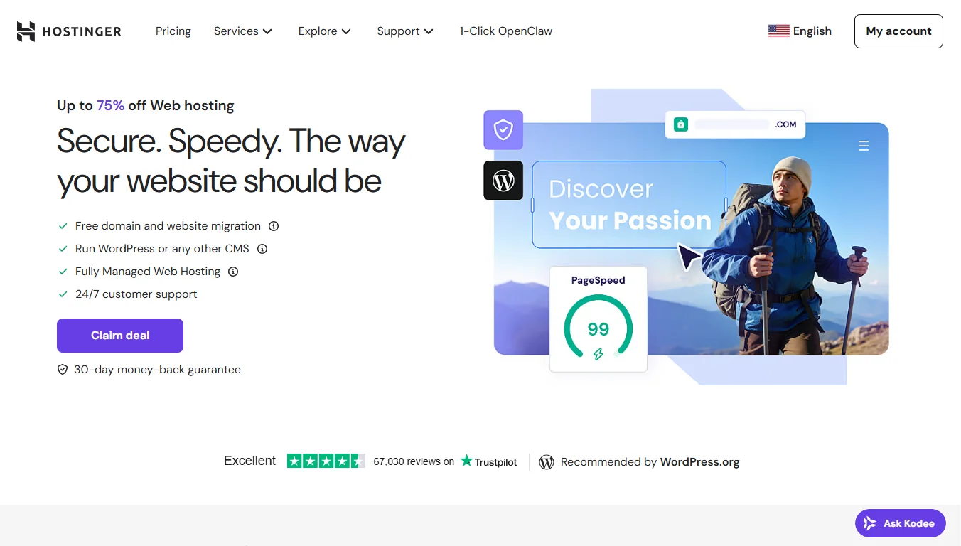 top hosting with AI website builders - Hostinger