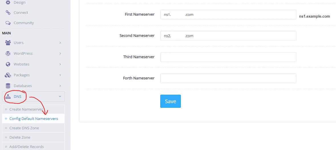 Use dns in CyberPanel.