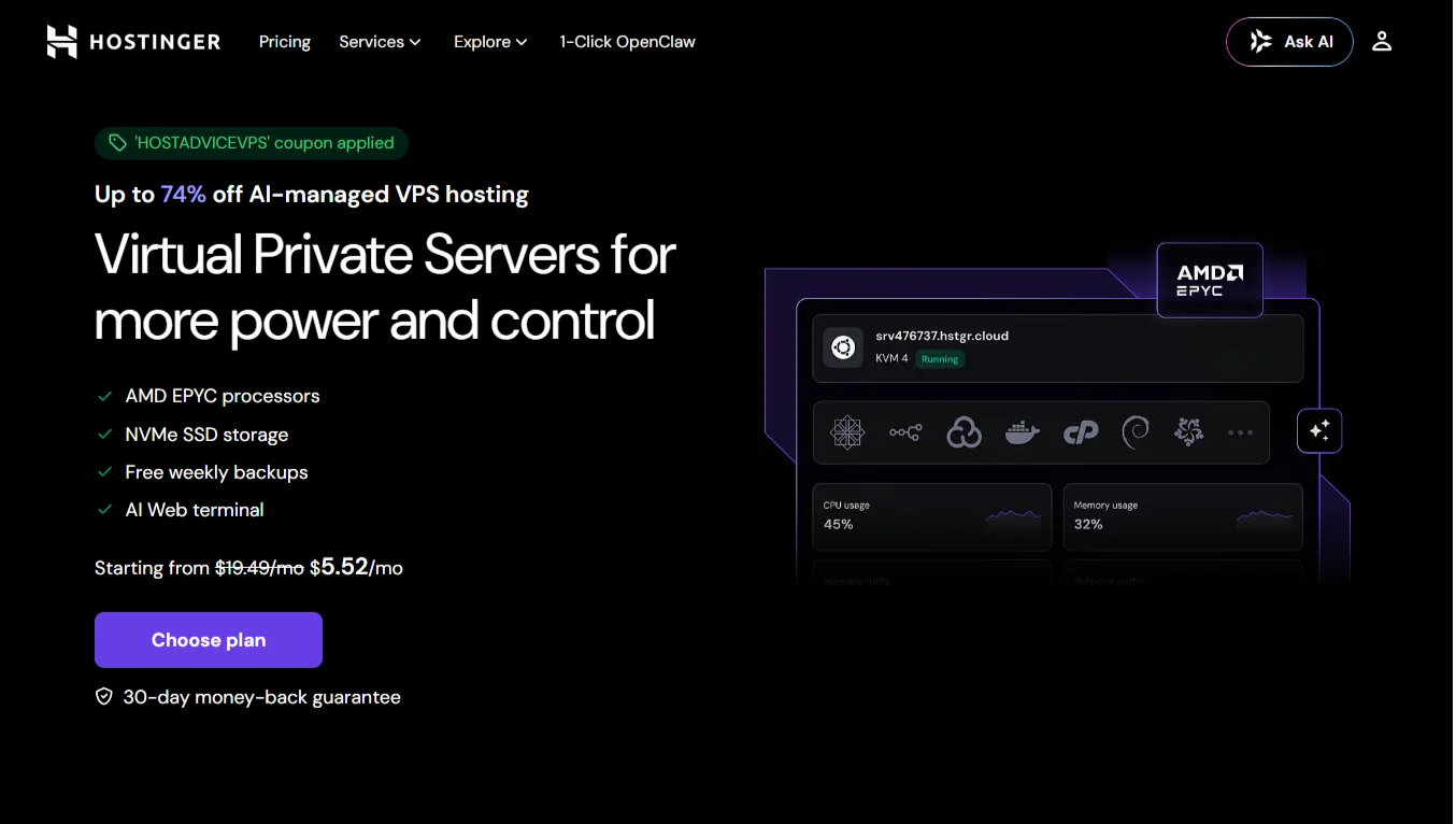 vps hosting with WHMCS - Hostinger