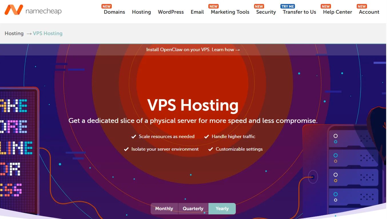vps hosting with WHMCS - Namecheap