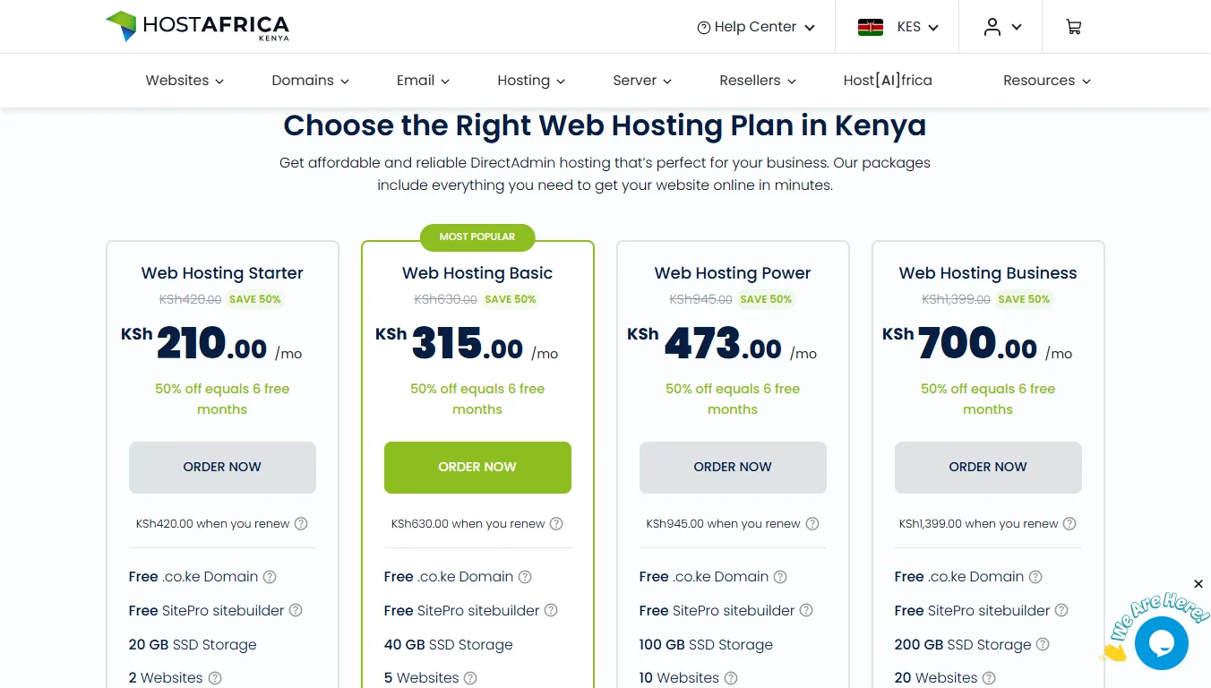 web hosting renewal charges - Hostafrica