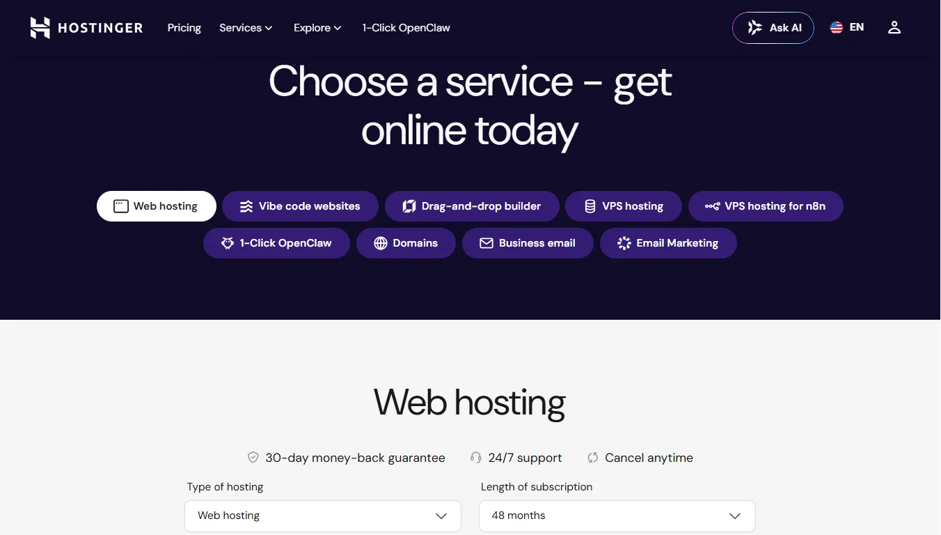 web hosting renewal charges - Hostinger