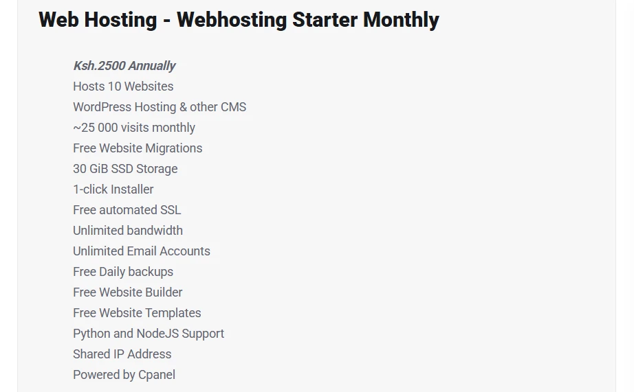 web hosting vs website builder cost