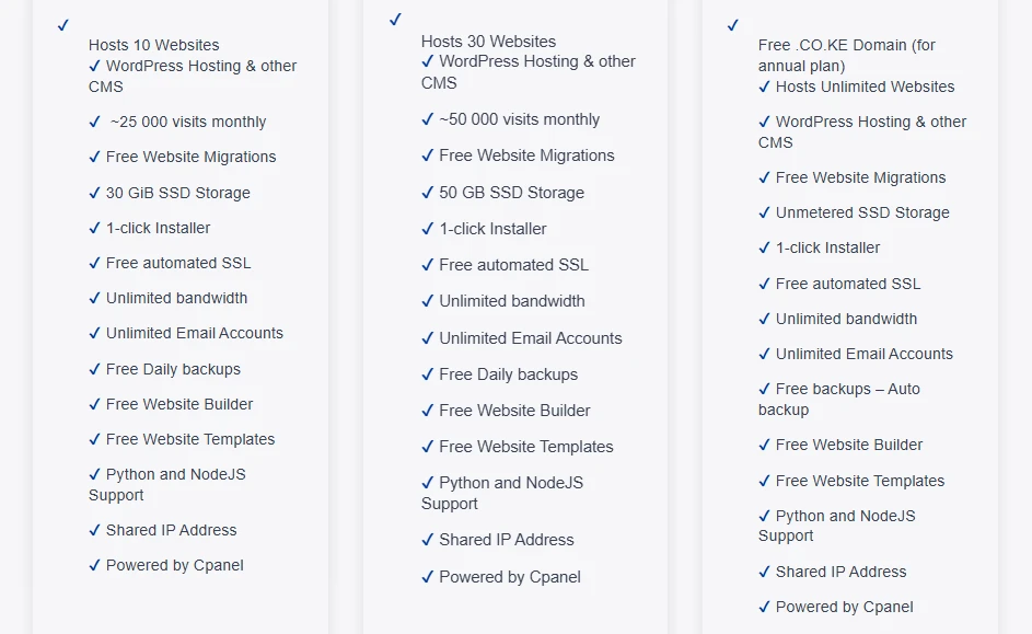 web hosting vs website builder plans