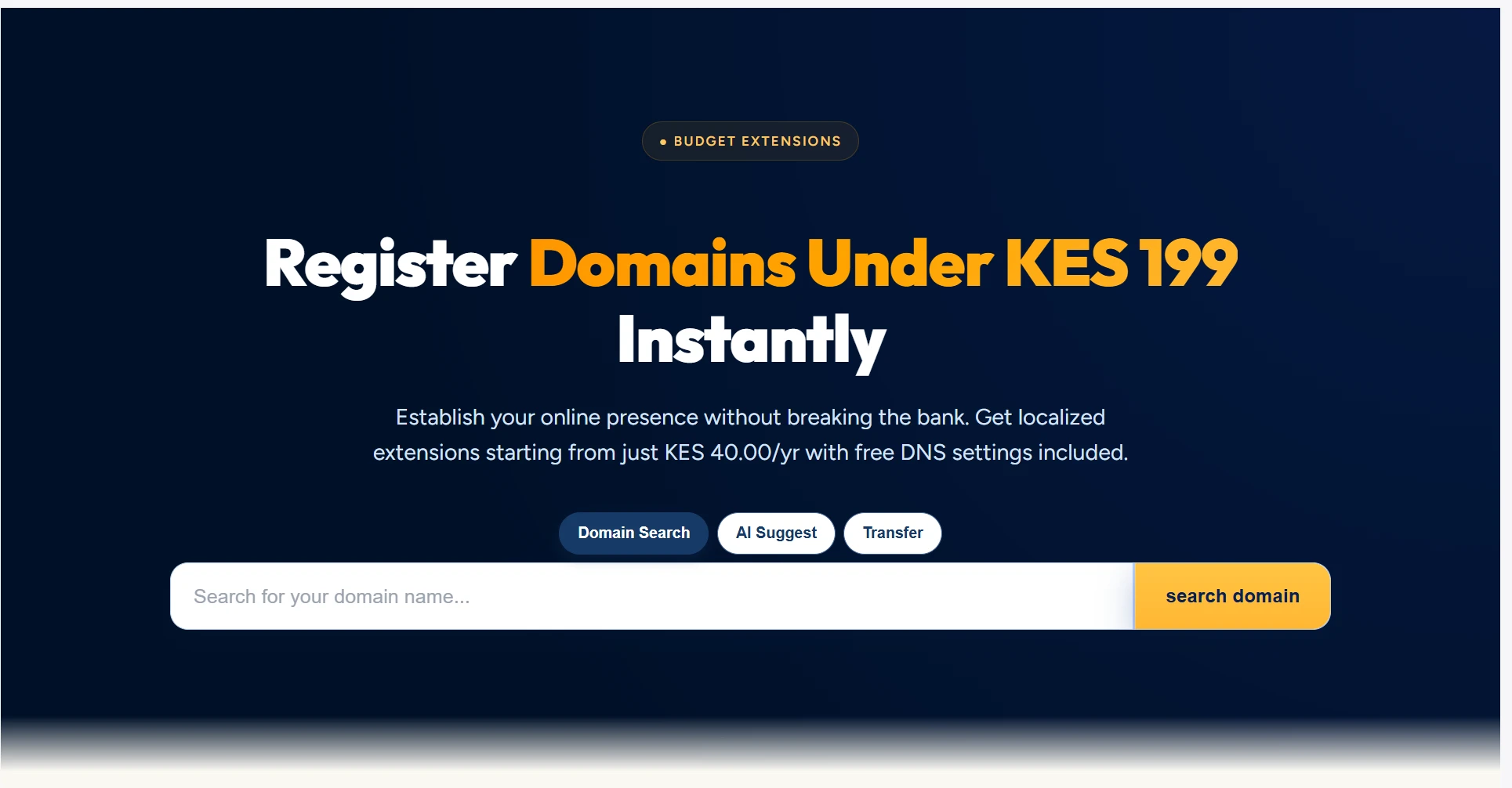 Cheapest domains in kenya under KES 199