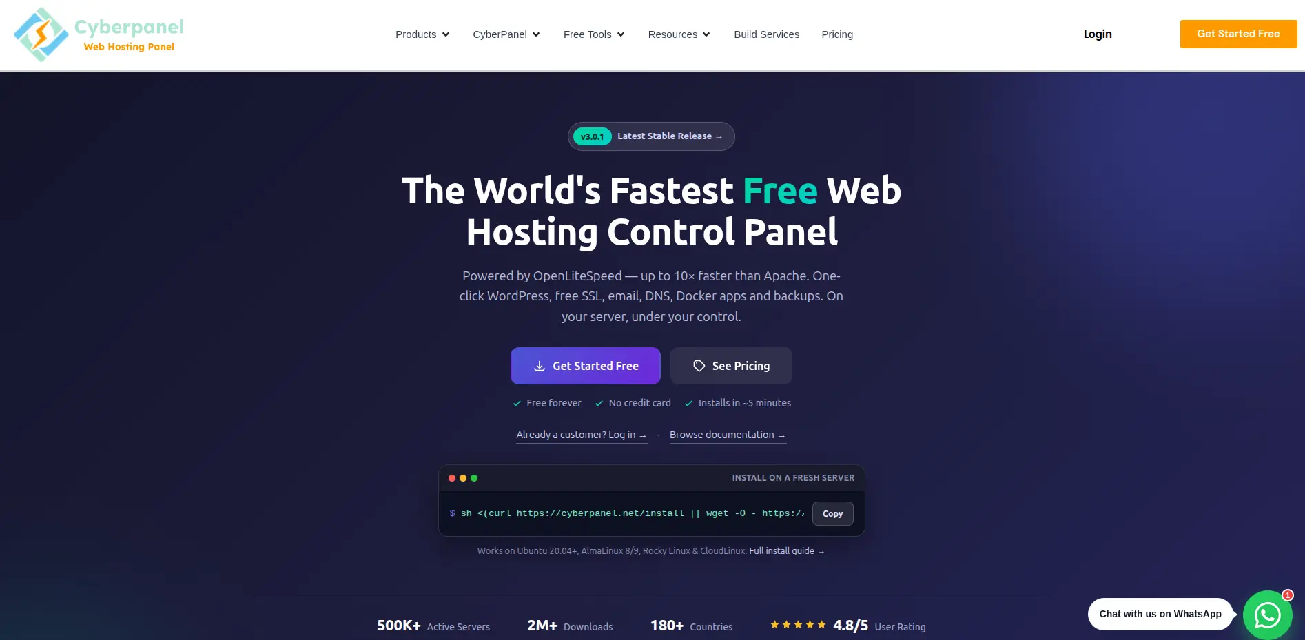 CyberPanel open source control panel